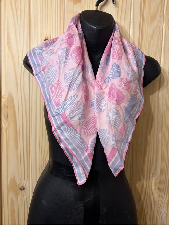 Vera Neumann Accessories - Vintage Vera Neumann Silk Blend Scarf Novelty Print Shells Ocean Beachy Summer